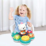 درام موزیکال طرح خرس موزیکال هولا مدل Bear Rhythm Drum کد E8993، باتری خور و دارای نور و موزیک، قابلیت آموزشی و ساختن، مناسب برای 18 ماه به بالا، نشکن و کیفیت ساخت بسیار بالا - تصویر 4