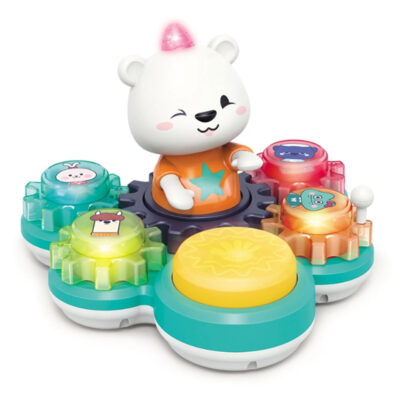 درام موزیکال طرح خرس موزیکال هولا مدل Bear Rhythm Drum کد E8993، باتری خور و دارای نور و موزیک، قابلیت آموزشی و ساختن، مناسب برای 18 ماه به بالا، نشکن و کیفیت ساخت بسیار بالا