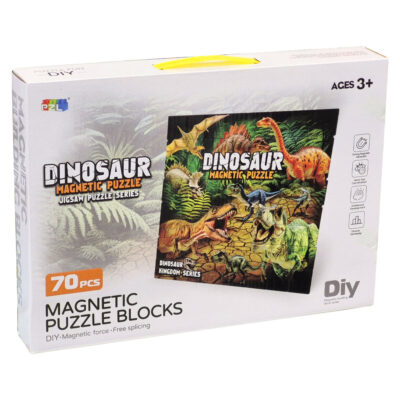 ساختنی کاشی مگنتی مدل Dinosaur کد 9978B، تعداد 70 قطعه مگنتی کامل