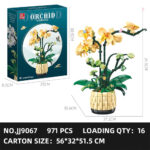 لگو گل ارکیده با گلدان مدل Orchid Grace کد 9067، تعداد 978 قطعه، ارتفاع ساخته شده 35 سانتیمتر