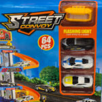 ست پارکینگ ماشین آسانسور دار مدل Street Convoy کد 624، تعداد 3 عدد ماشینک، 64 قطعه ساختنی - تصویر 4