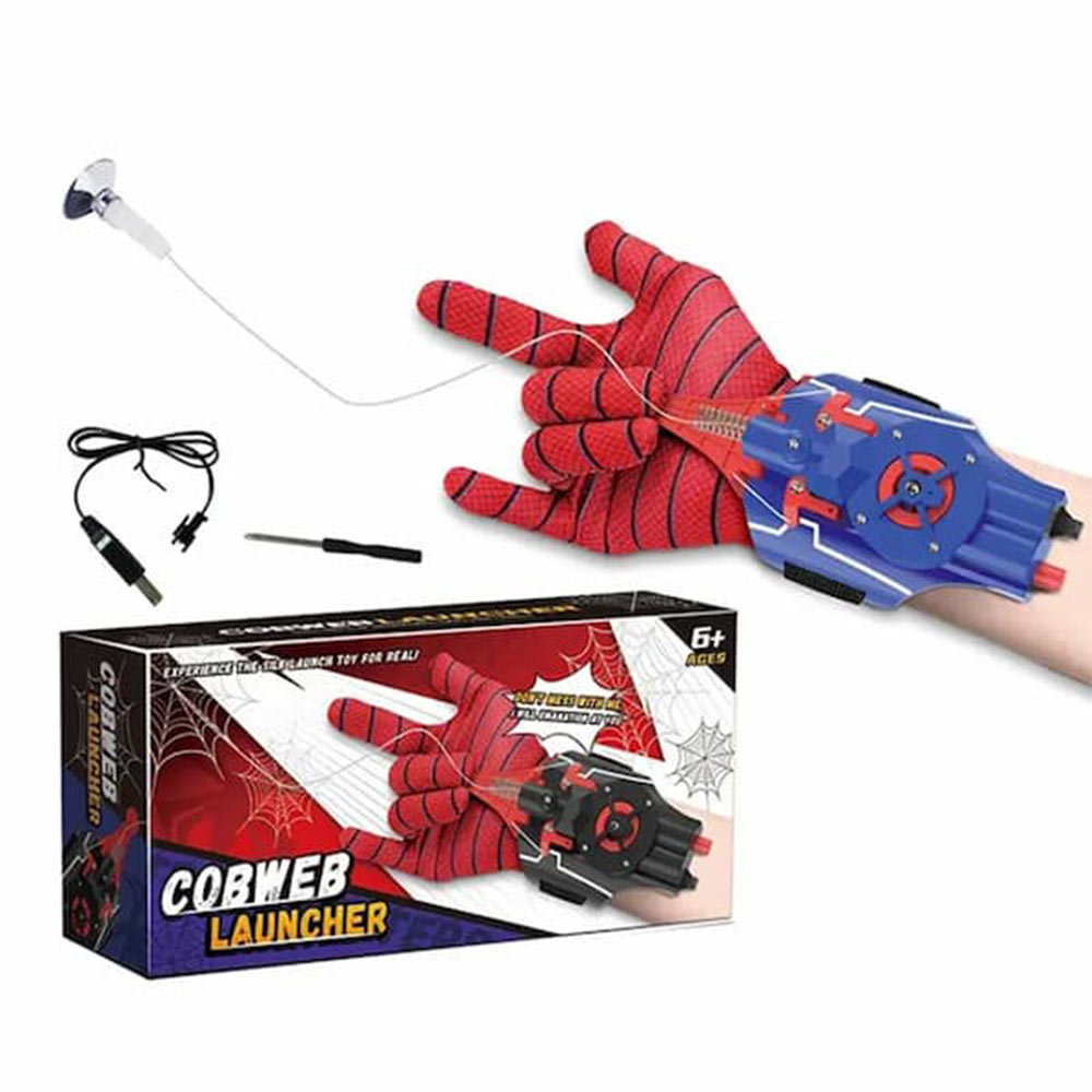 14050138-1 دستکش اسپایدرمن پرتابی مدل cobweb launcher کد 77716، قابلیت پرتاب طناب و جمع کردن برقی - تصویر 1
